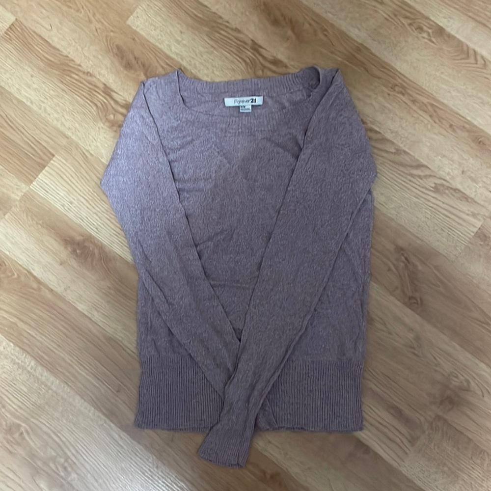 Purple Long Sleeve Knit Sweater